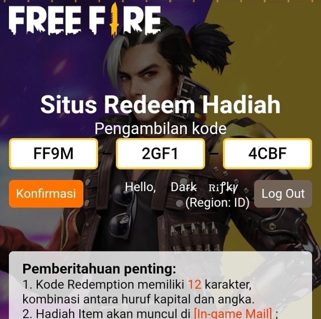 Ilustrasi kode redeem FF Free Fire. [Instagram]